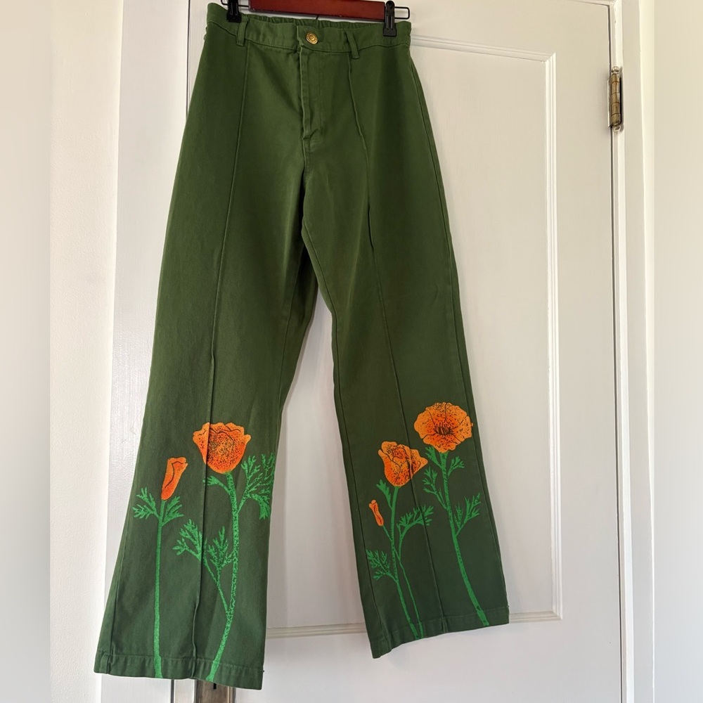 Big Bud Press poppy paint stamp western pants size small